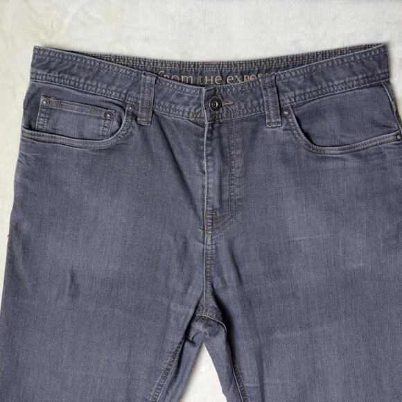 prAna Slim Fit Straight Leg Denim Bridger Jean Gray Hiking Men’s Size 34W x 34L - Picture 3 of 9